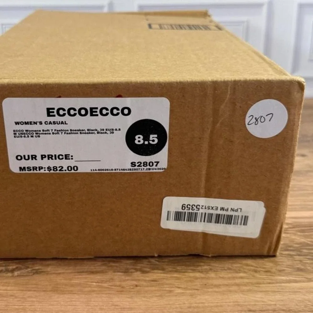 ECCO Men's Black Leather Sneakers Size US 8.5